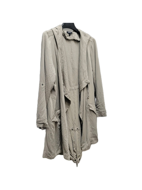 Torrid Women Open Front Olive Roll-Tab Slit-Back Hoodie 100% Rayon Jacket Size 2 - Picture 4 of 10